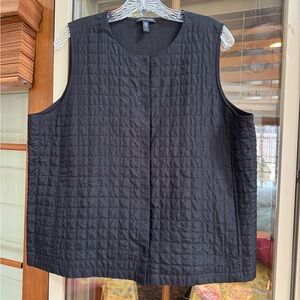 Eileen Fisher Black Quilted Vest